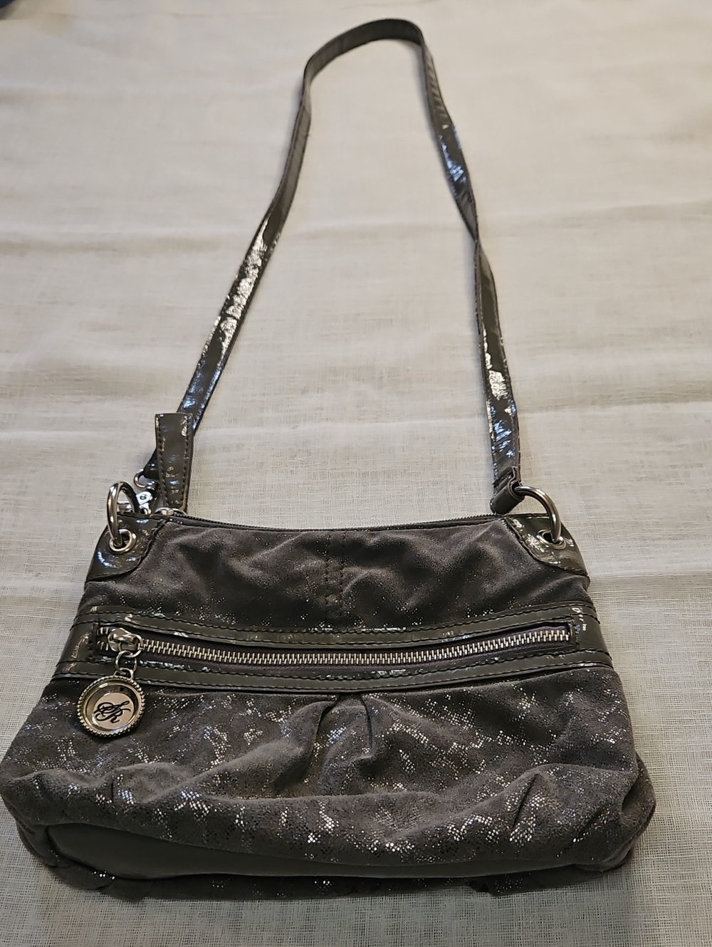 Sienna Ricchi Metallic Gray Crossbody Bag